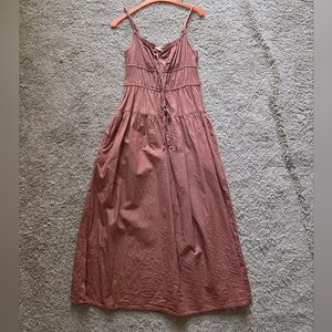 Sleeveless Mauve Tiered Maxi Dress with Adjustable Straps